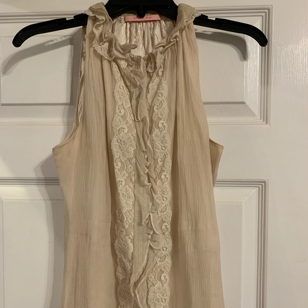 Gianni Bini Sheer with silk shell top Size S